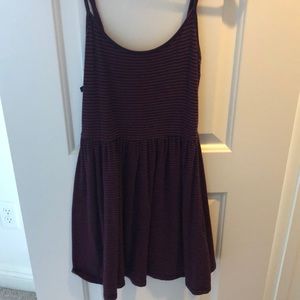 Navy & burgundy Striped dress